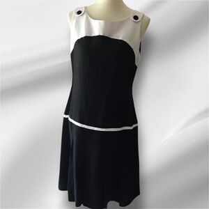 Black and White Sleeveless Dress